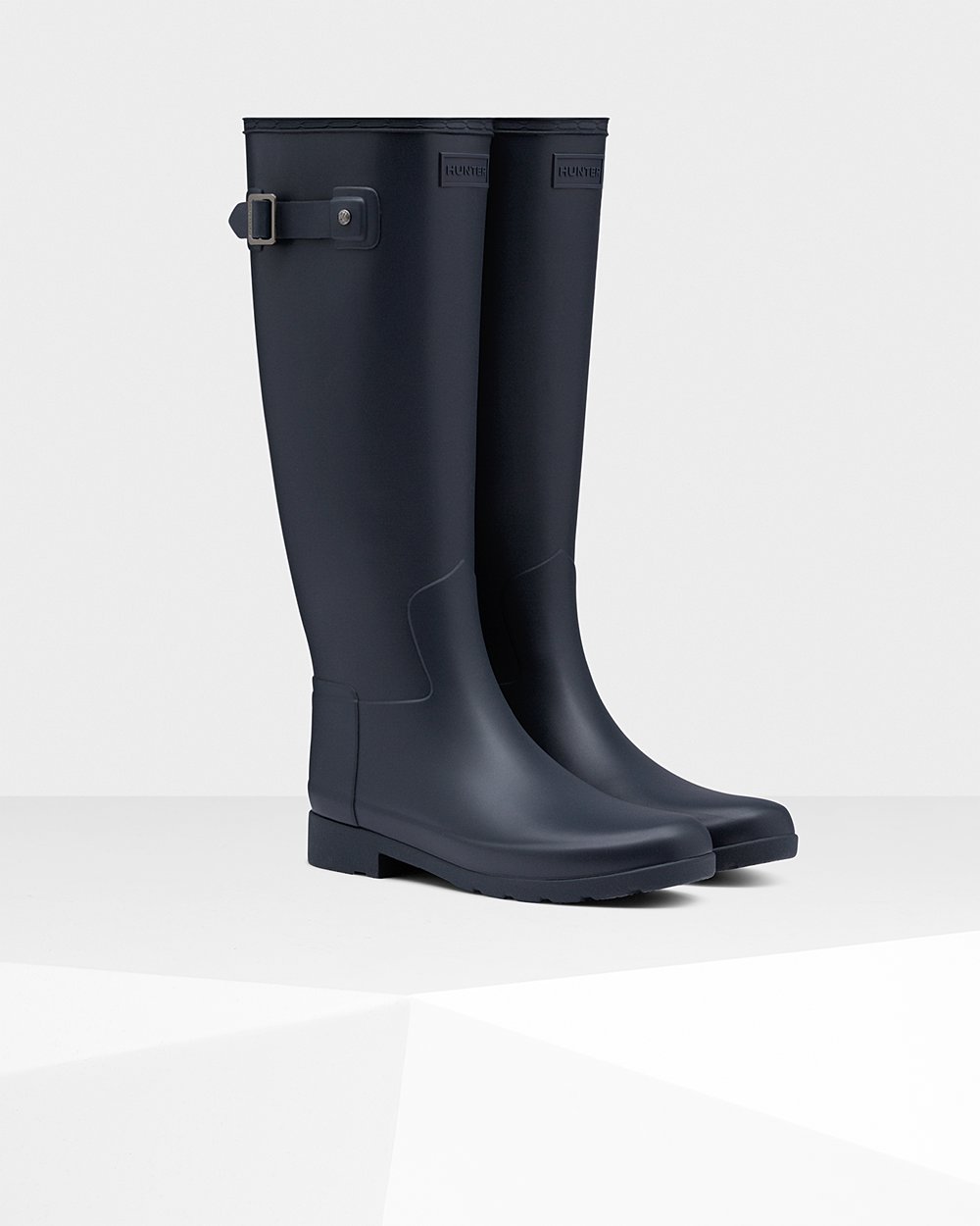 Womens Hunter Refined Slim Fit - Tall Rain Boots Navy - 2684-KPXCU